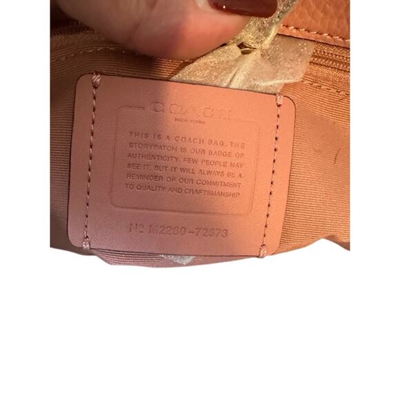 Coach Blush Pink Blossom Leather LTH Town Tote Bag Women NWT - Picture 7 of 13